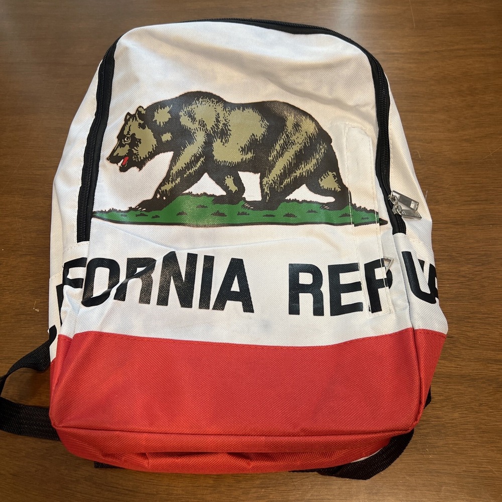 California Republic State Flag Backpack 15" x‎ 12"